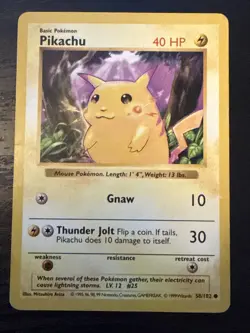 Pikachu 58/102 - Shadowless Red Cheeks - Base Set Pokemon Card - Vintage 1999 - Image 1