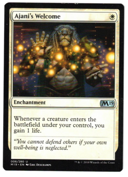 MTG AJANI'S WELCOME CORE SET 2019 UNCOMMON WHITE ENCHANTMENT NM LIFE GAIN EDH - Image 1