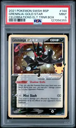 2021 POKEMON SWSH CELEBRATIONS ELITE TRAINER BOX GRENINJA-GOLD STAR PSA 9 - Image 1