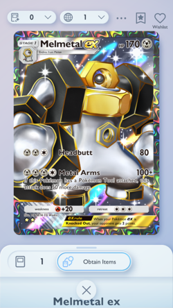 Melmetal Full Art, Pokemon TCG Pocket, English language, Mega-Rising - Image 1