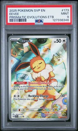 2025 POKEMON SVP EN-SV BLACK STAR PROMO #173 EEVEE PSA 9 - Image 1