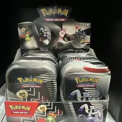 Pokemon TCG Black Bolt White Flare Unova Mini Tin Display Box (8 Tins) - Image 1