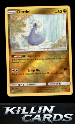 Reverse Holofoil Dratini (148) 148/236 Pokemon Common SM - Unified Minds Card NM - Image 1