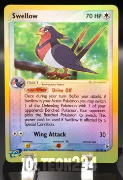 Pokemon TCG Card Swellow 46/109 Ruby and Sapphire Reverse Holo Uncommon Vintage - Image 1