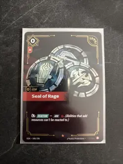 Riftbound TCG League Of Legends Origins Epic Seal of Rage 040/298 NM Card - Image 1