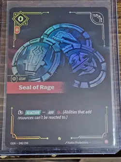 Riftbound TCG League Of Legends Origins Epic Seal of Rage 040/298 NM Card - Image 1