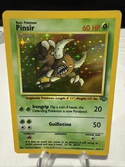 Pokemon TCG Pinsir Jungle Holo Card 9/64 Unlimited Rare, Vintage LP Condition - Image 1
