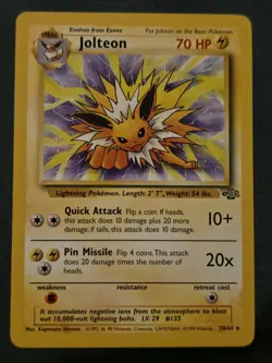 Pokemon TCG Jolteon Jungle Non-Holo Rare Card 1999 Near Mint Condition 20/64 - Image 1