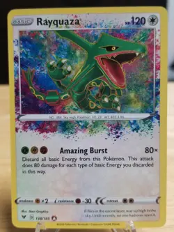 Pokemon TCG SWSH Rayquaza Card 138/185 Amazing Rare Vivid Voltage NM - Image 1