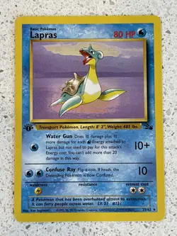 Lapras 25/62 1st Edition Fossil Set Rare 1999 Non-Holo Pokemon Card NM - Image 2