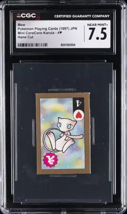 1997 POKEMON PLAYING CARDS JPN MINI COROCORO KARUTA - HAND CUT MEW CGC 7.5 - Image 1