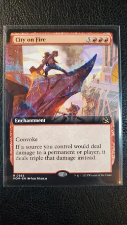 City on Fire Extended Art 0363 M PF MTG March of the Machine - Image 1