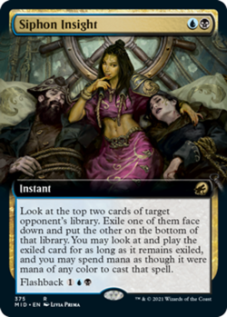 MTG Siphon Insight - Foil - Extended Art, Innistrad: Midnight Hunt, Lightly Play - Image 1