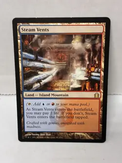 Steam Vents Return to Ravnica Regular Rare Blue Red Land Light Play - Image 1