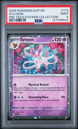 2025 POKEMON PRISMATIC EVOLUTIONS TECH STICKER COLLECTION SYLVEON PSA 9 - Image 1