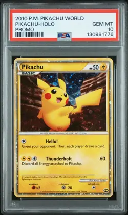 2010 POKEMON WORLD COLLECTION DO NOT USE PIKACHU-HOLO PSA 10 - Image 1