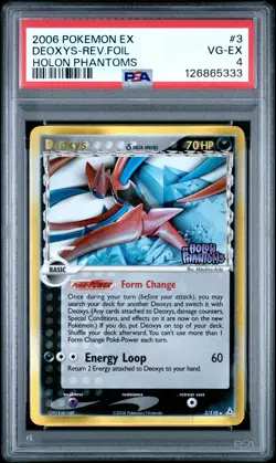 2006 POKEMON EX HOLON PHANTOMS #3 DEOXYS-REVERSE FOIL PSA 4 - Image 1