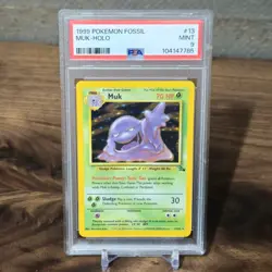 1999 POKEMON FOSSIL #13 MUK-HOLO PSA 9 MINT - Image 1