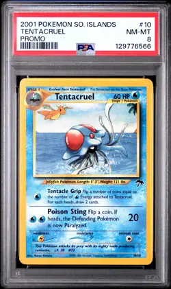 2001 POKEMON SOUTHERN ISLANDS PROMO #10 TENTACRUEL PSA 8 - Image 1