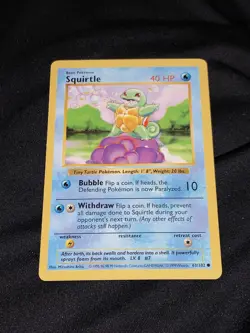 Pokemon Squirtle 63/102 Base Set Shadowless Near Mint! WOTC Vintage - Image 1