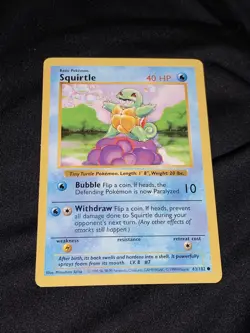 Pokemon Squirtle 63/102 Base Set Shadowless Near Mint! WOTC Vintage - Image 2