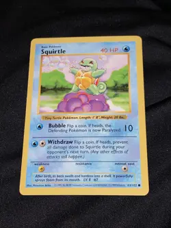 Pokemon Squirtle 63/102 Base Set Shadowless Near Mint! WOTC Vintage - Image 3