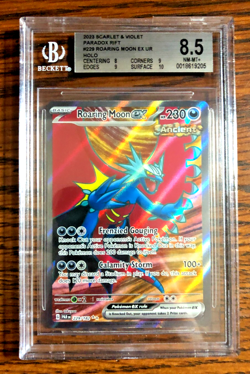 Roaring Moon EX Ultra Rare #229 - BGS NM-MT+ 8.5 - SV Paradox Rift - Pokemon TCG - Image 1