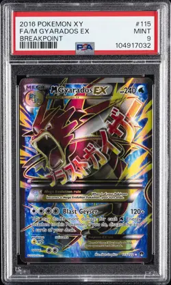 2016 POKEMON XY BREAKPOINT #115 FULL ART/M GYARADOS EX PSA 9 - Image 1