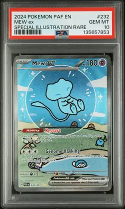 2024 POKEMON PAF EN-PALDEAN FATES 232 MEW EX SPECIAL ILLUSTRATION RARE PSA 10 - Image 1
