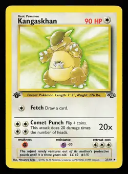 Kangaskhan 21/64 Rare 1st Edition Jungle Pokemon Card - Image 1