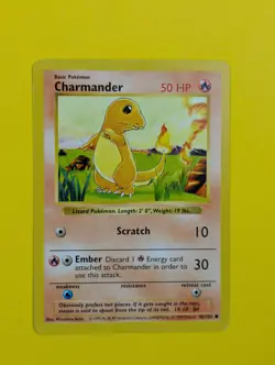 Charmander - 46/102 - Common Shadowless Base Set - Pokemon Card - NM - Image 1