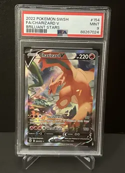 PSA 9 Charizard V 154/172 - Brilliant Stars - Alt Art - Pokemon Card - Image 1