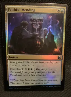 MTG - 1x ​Faithful Mending - Foil - Innistrad: Midnight Hunt NM - Image 1