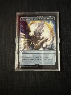 Final Fantasy MTG Sephiroth, One Winged Angel Emblem Stainless Metal Token Promo - Image 1