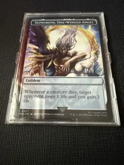 Final Fantasy MTG Sephiroth, One Winged Angel Emblem Stainless Metal Token Promo - Image 2