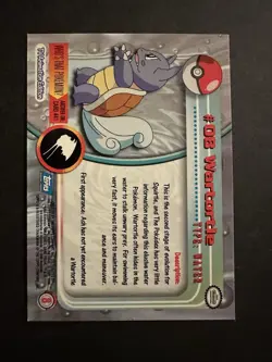 Pokemon Topps Series 1 Blue Logo #08 Wartortle - Image 2