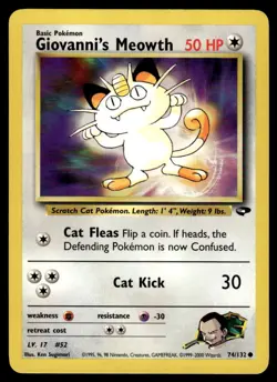 Pokemon TCG Gym Challenge #074/132 Giovanni's Meowth (74) LP - Image 1