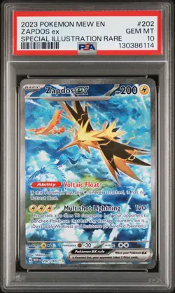 2023 POKEMON MEW EN-151 SPECIAL ILLUSTRATION RARE #202 ZAPDOS EX PSA 10 - Image 1