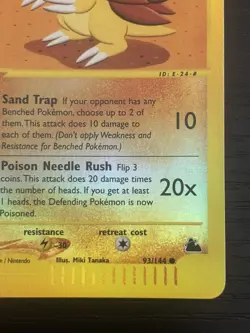 2003 Pokemon TCG Sandslash Skyridge Reverse Holo Rare #93 - NM - Image 5