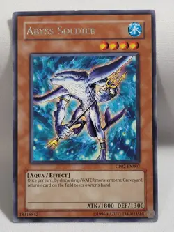 YuGiOh TCG Abyss Soldier CP02-EN007 Champion Pack Unlimited Rare LP - Image 1