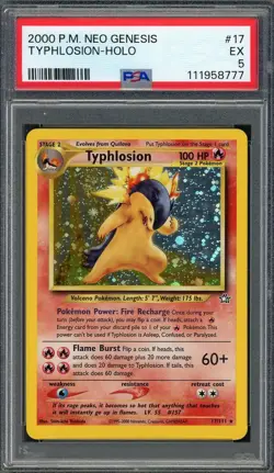 PSA 5 Typhlosion Neo Genesis 17/111 Holo Pokemon Card B22 - Image 1