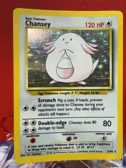 Pokemon Card 1999 WOTC Base Set Holographic Chansey - HP - Image 1