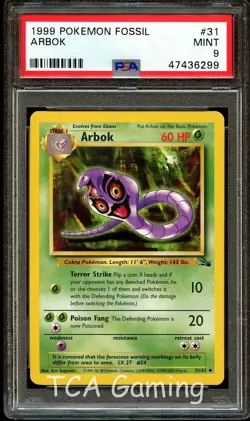 PSA 9 MINT Arbok 31/62 1999-2000 (Red Logo) Pokemon Card 299 - Image 1