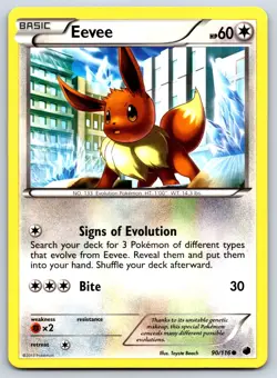 Eevee - BW Plasma Freeze 90/116 Black White 151 Pokemon TCG Card LP - Image 1