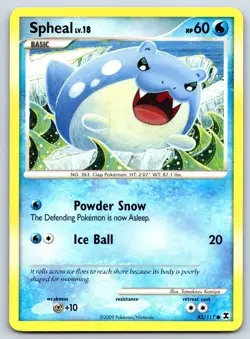 Spheal - Platinum Rising Rivals 82/111 Tomokazu Komiya Vintage Pokemon Card LP - Image 1