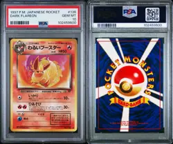 PSA 10 GEM MINT Dark Flareon Pokemon 1997 Japanese Team Rocket Card #136 - Image 3