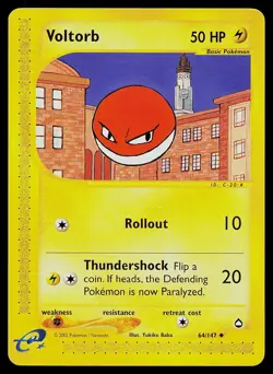 Pokemon Card - Voltorb Aquapolis 64/147 Non Holo - Image 1