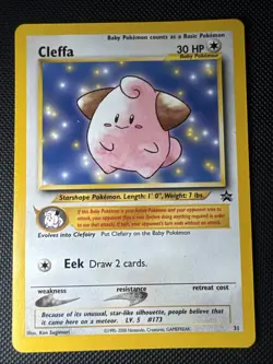 Cleffa 31/53 Wotc Regular Black Star Promo Pokemon Card Mint - Image 1