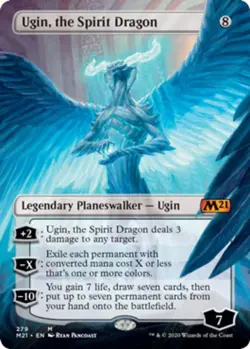 Light Play, English MTG Foil Ugin, the Spirit Dragon - Foil - Borderless Core Se - Image 1
