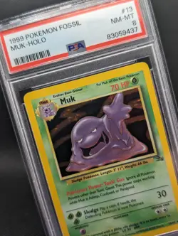 Pokemon TCG - Muk 13/62 Fossil Unlimited 1999 Holo Rare - PSA 8 NM/M - Image 1
